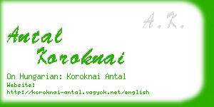 antal koroknai business card